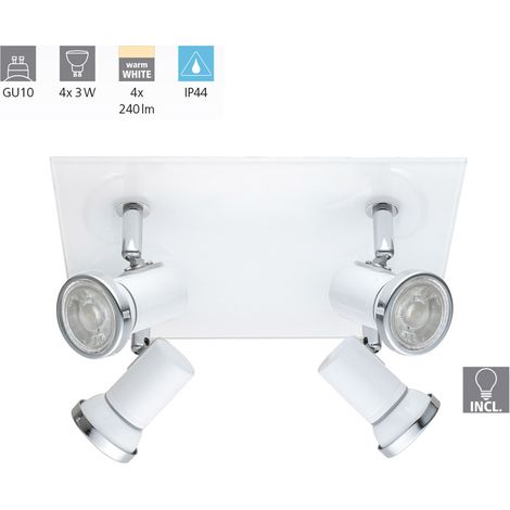 Spot Intérieur quadruple Tamara - Blanc|Argent (1/5)