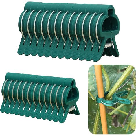 24 clip per piante rampicanti, supporti per piante di pomodoro, clip verdi per piante rampicanti, ganci resistenti alla luce per piante rampicanti, per giardinaggio e orti