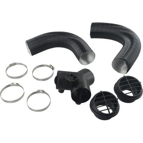 Kit de conduit de chauffage diesel de 75 mm avec pièce en Y, évent de sortie d'air chaud, tuyau flexible et colliers de serrage pour systèmes de chauffage de remorque Webasto Propex RV (1/3)