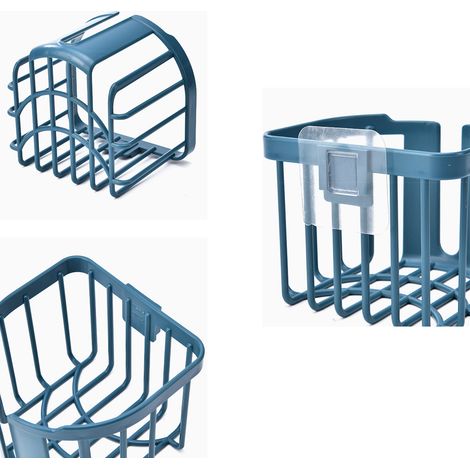 Porte-rouleau de papier toilette mural bleu, distributeur de rouleaux pour salle de bain, support WC suspendu (1/4)