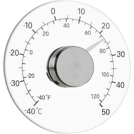 Thermomètre de fenêtre intérieur/extérieur sans piles, cadran transparent, météo, mesures précises maison/bureau/terrasse.