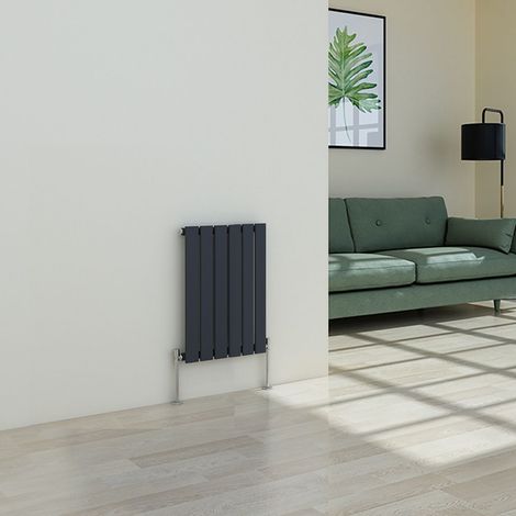 Warmehaus Flat Radiator Anthracite Horizontal Single 600x408mm (1/4)