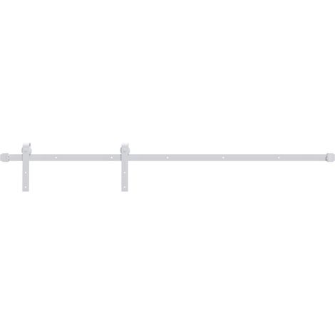 Maison Exclusive - Kit de quincaillerie de porte coulissante 200 cm Acier Blanc