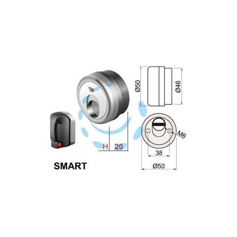 DEFENDER MAGNETICO SMART MR500 CROMO SATINATO - ø mm.50x20h. - 3 chiavi magnetiche (SM50-20D1)