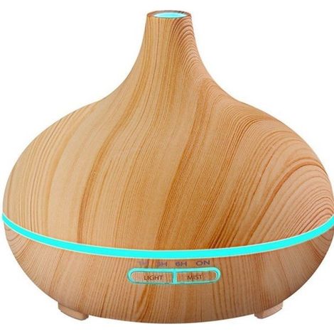 500ml ätherischer Öldiffusor, Ultraschall-Luftbefeuchter, Aromatherapie mit 7-farbigen LED-Leuchten, automatische Abschaltung, für Zuhause, Wohnzimmer, Yoga, Spa (Gelb). (1/4)