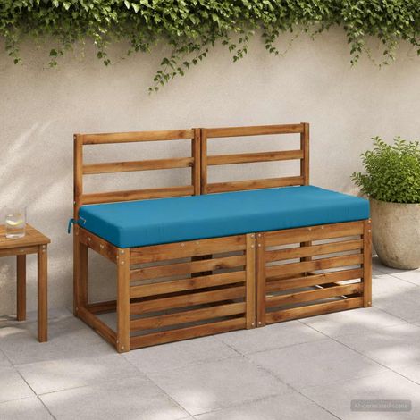 vidaXL Cojín de banco SOEST 100% Poliéster Azul Claro 110 x 50 x 8 cm (1/5)