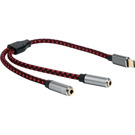Câble adaptateur répartiteur audio USB-C vers prise casque 3,5 mm câble audio auxiliaire USB-C - FFY (1/2)