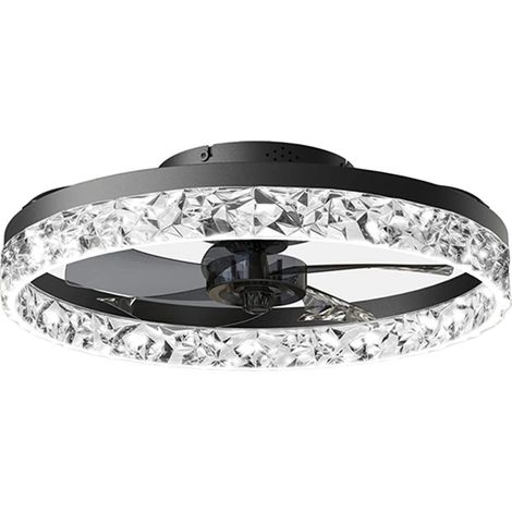 Ventilateur de plafond, Éclairage LED, Télécommande, noir (1/2)