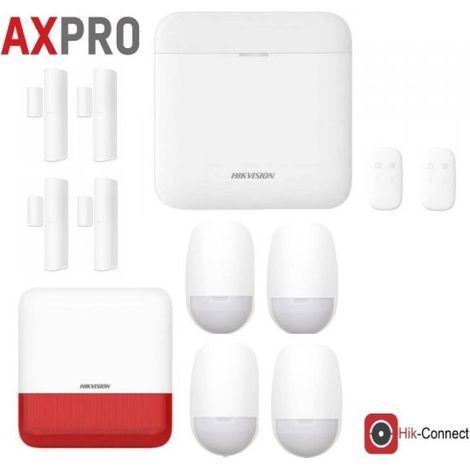 KIT ALLARME HIKVISION AXPRO GSM ANTIFURTO CASA SENZA FILI SIRENA WIRELESS APP