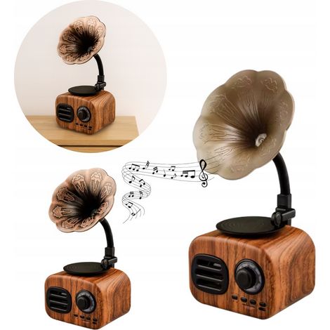 Tragbares Bluetooth-Grammophon, kabelloser Retro-Lautsprecher, einzigartige Dekoration