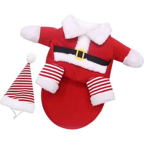 Hundebekleidungsset, mittlere Größe, warmer Zweibeinmantel aus weichem Stoff, weihnachtlicher Haustierumhang (1/5)