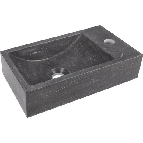 Differnz Hura Lavabo pour WC - 40x22x11cm - pierre calcaire - gris