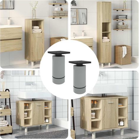 Piedini per mobili Regolabile 2 pcs Bianco 64 x 64 x 100 mm PP vidaXL (1/5)