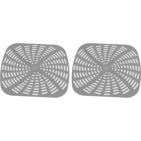 Lot de 2 tapis de cuisson réutilisables en silicone résistant aux rayures pour friteuse Ninja Foodi AG301 (gris)