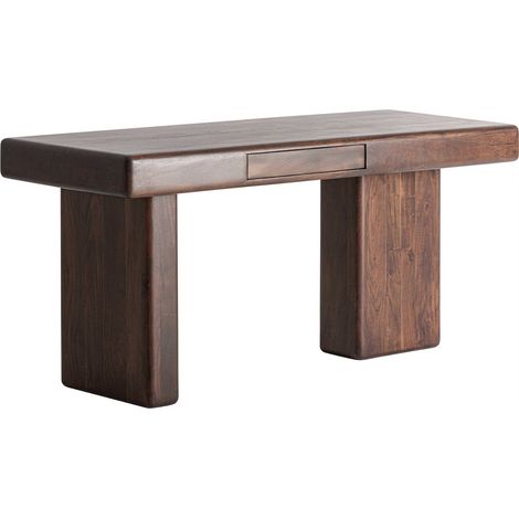 Bureau contemporain en acacia marron - marron foncé (1/5)
