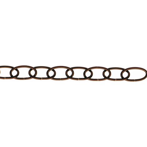 Catena ornamentale ovale Ø 2,8 mm. in acciaio brunito 15 mt.