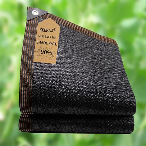 Filet d'ombrage pour Jardin 90% Protection UV Filet de Soleils (3m3m) pour Serre Jardin Terrasse Balcon Respirant et Résistant aux intempéries Noir (1/5)