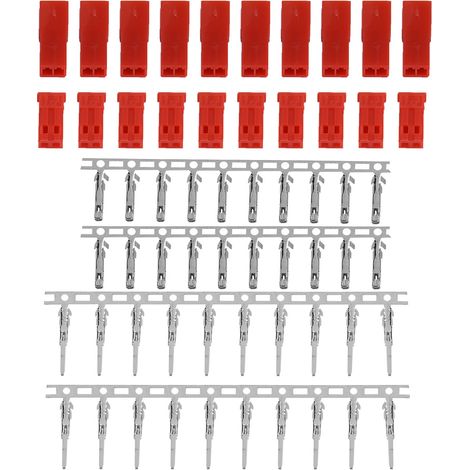 Ensemble de Connecteurs JST Femelle et Mâle pour Batterie - Boîtier Rouge et Broches (10 Paires) (1/5)
