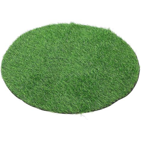 Tapis Décoratif Rond en Gazon Synthétique Artificiel 70 CM Diamètre Épaisseur 25 CM Vert Naturel Set de Table Extérieur Réutilisable pour Décoration de Table à Manger et Café (1/5)