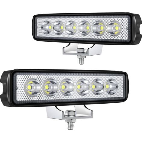 2-Pack Phare de Travail LED 18W 12V 24V, Feu de Recul Spot Compact (1/5)