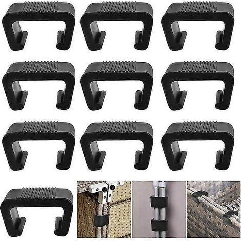 Ensemble de 10 clips de fixation pour canapé et fauteuil en rotin artificiel d'extérieur (noir) (1/5)