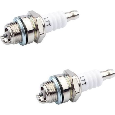 10pcs L7T Bougie d'allumage 2 Temps Bougies d'allumage de Rechange pour Tondeuse à Tronçonneuse Tondeuse à Gazon Taille-haie Cutter Accessoires de Remplacement,blanc (1/4)