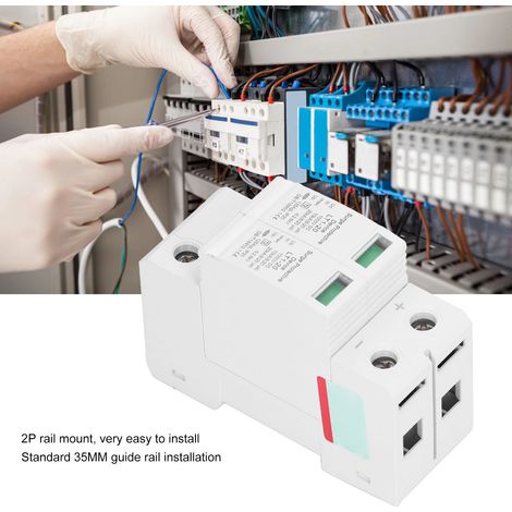 Parafoudre DC 10-20kA 2P 1000V, Boîtier PC ignifuge, Protection contre surtensions industrielle (1/5)