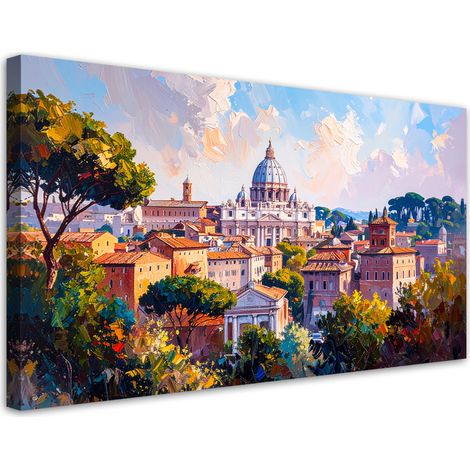 Wandbild für das Wohnzimmer Schlafzimmer Büros Panorama von Rom 100x50 cm (1/5)