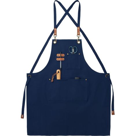 Tablier en Toile avec Sangle Réglable et 3 Poches pour Homme Femme (1/5)