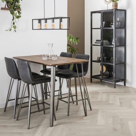 Table haute rectangulaire finition brun HELSINKI (1/4)