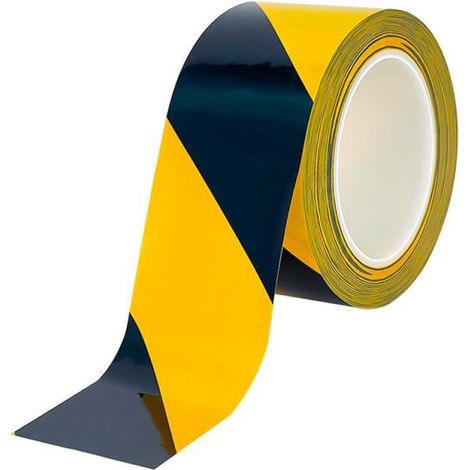 Ruban de signalisation, Ruban de marquage au sol, Autocollant, Convient pour véhicules, escaliers, échelles, rampes - 5 cm x 33 m (1/5)