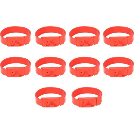 Bandes D'identification de Mouton, Collier de Chèvre, pour le Marquage, la Distinction et la Surveillance du Bétail, Matériau PU, Petit et Léger, 10 Pièces (36cm Rouge) (1/5)
