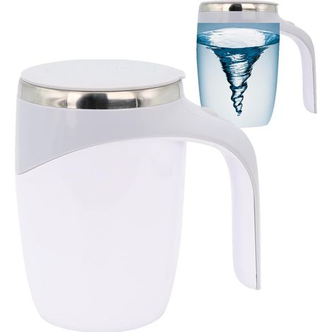 Mug auto-mélangeur - Mug électrique magnétique automatique, tasse à café rotative, bureau/cuisine/voyage/maison 400 ml (1/5)