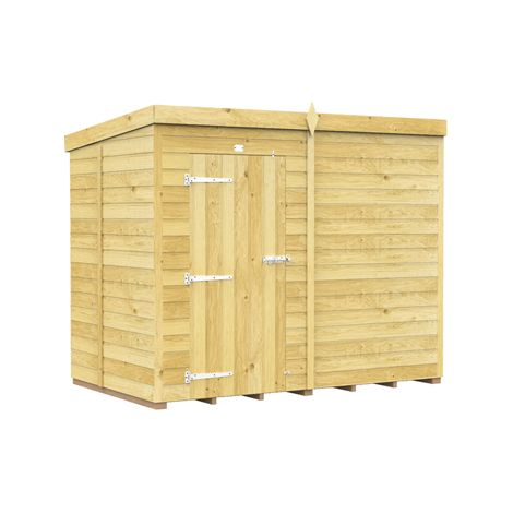 8 x 5 Feet Pent Shed - Single Door Without Windows - Wood - L147 x W243 x H201 cm