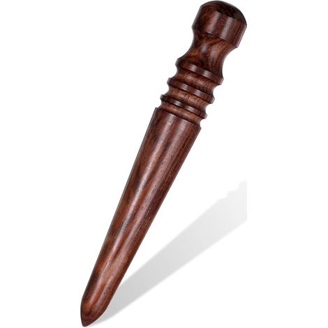 Outil Polissage Cuir - 1 Pièce - Bois Ébène - 4 Fentes - Bords Artisanat - 14 cm Marron (1/5)