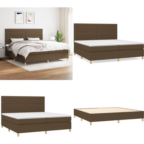 Boxspringbett mit Matratze Dunkelbraun 200x200 cm Stoff - Boxspringbett - Doppelbett - Bettenrahmen - Matratze - Nachttisch - Home & Living