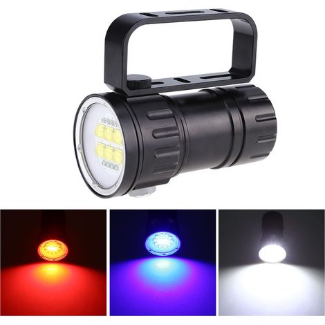 Lampe LED 3,7 V 28800 lm pour la photographie et la plongée (portée du faisceau 80 m) avec support. (1/5)