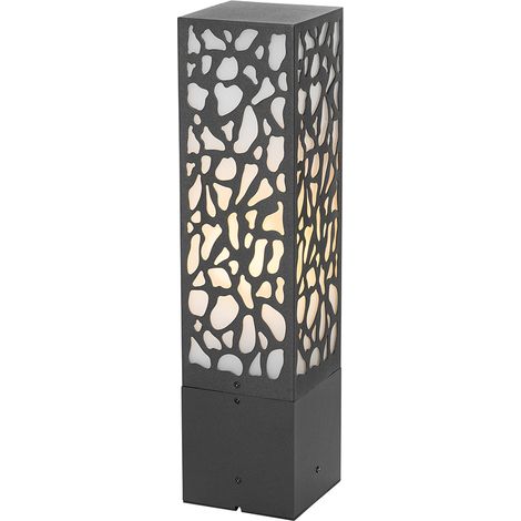 Qazqa – Borne lumineuse d'extérieur noire 40 cm IP44 – Aluminium – Douille E27 dimmable – Pour espaces abrités
