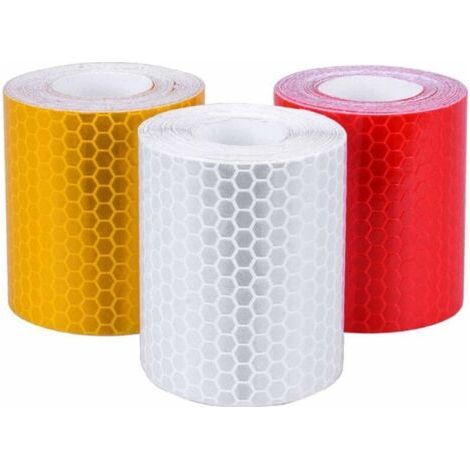 Bandes réfléchissantes 3pcs bandes de sécurité auto-adhésives réfléchissantes auto-adhésives bande réfléchissante pour voiture moto avertissement de sécurité 50mm x 3m (1/5)