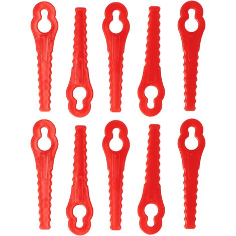 vhbw 10x Blade Replacement for Güde 58586 for Cordless Strimmer - Cutter Blades, Red, Plastic (1/4)