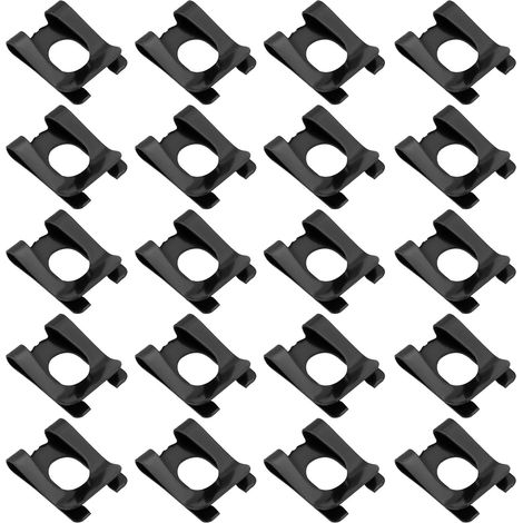 Circlip SL Clip M6 Lot de 20 butées à ressort pour axe de boulon DK Anti-desserrage Carte pour voitures, jouets, meubles 6 x 14 mm Noir (1/5)