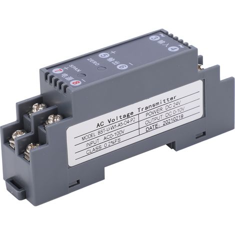 Transducteur de tension AC Isolateur Transmetteur Capteur 1 entrée 1 sortie AC 0-100V vers DC 0-10V (1/5)