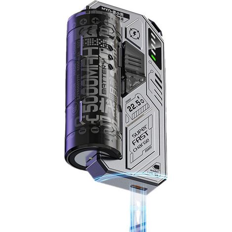 Batterie externe Capsule, charge rapide 20 W, 5 000 mAh, avec câble Type-C + iPH, mini batterie externe portable (gris) (1/5)