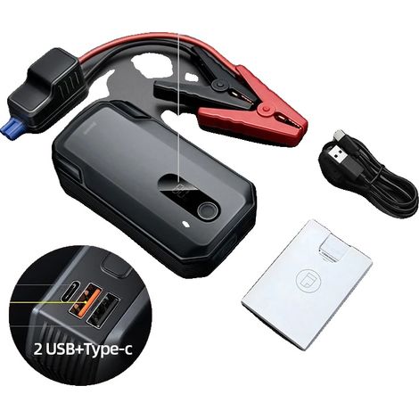 Démarreur de voiture, batterie de 20000mAh, courant de crête de 2000A, 20000mAh 2000A (1/2)