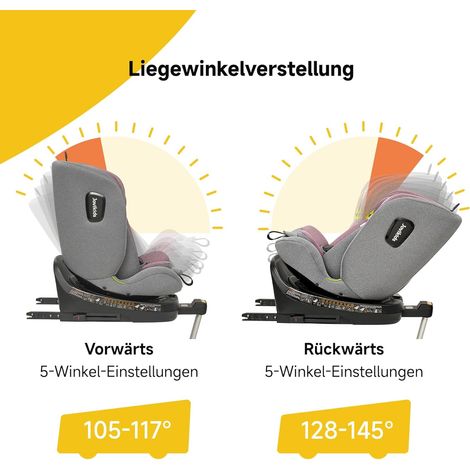 Siège Auto Jovikids 360° Pivotant avec ISOFIX, i-Size 40-150cm (0-12 ans) Reboarder Cosy Bébé, Inclinaison Allongée & Auvent Amovible, Norme ECE R129 (Rose) (1/5)