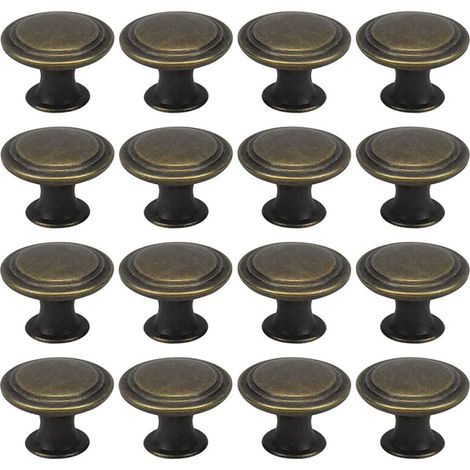 Boutons de Placard Vintage Poignées de Porte Rond pour Meuble Armoire Cuisine Tiroir avec Vis 16 pcs 30mm (1/5)