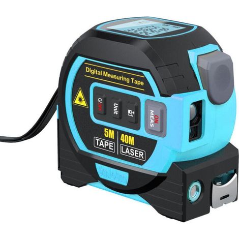 3in1 Laser Rangefinder 5m Tape Measure Ruler LCD Display with Backlight Distance Meter Building Measurement Device, 40m (1/4)
