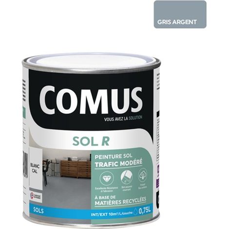 COMUS SOL R GRIS ARGENT  0,75L - peinture acrylique en phase aqueuse pour sols intérieurs et extérieurs pour trafic modéré (1/2)