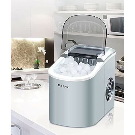 Portable stainless steel ice maker, 220V, for restaurant, home (silver) (1/5)