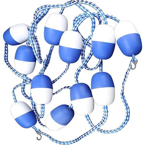 5 M Corde de Séparation de Sécurité de pour Piscine,Séparateur de Sécurité À Cordon Flottant pour Piscine Avec Flotteurs et Crochets pour Diviser Les Zones Dangereuses Ou Les Couloirs de Nage (1/5)